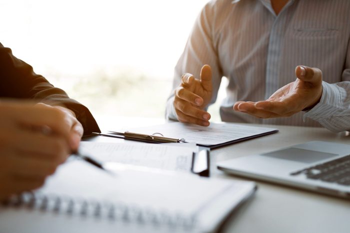 Signing a notarial deed for the purchase of a new-build property